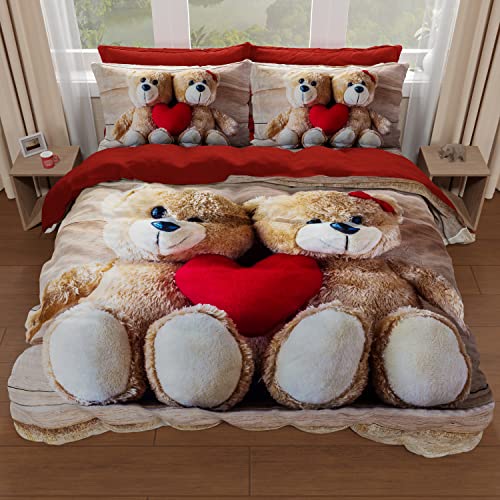 Copripiumino Digitale Tutto Stampato Microfibra Duvet Set, Quilt Covers, Bedding Sets, Satin Fabric, Sweetness King - Image 4