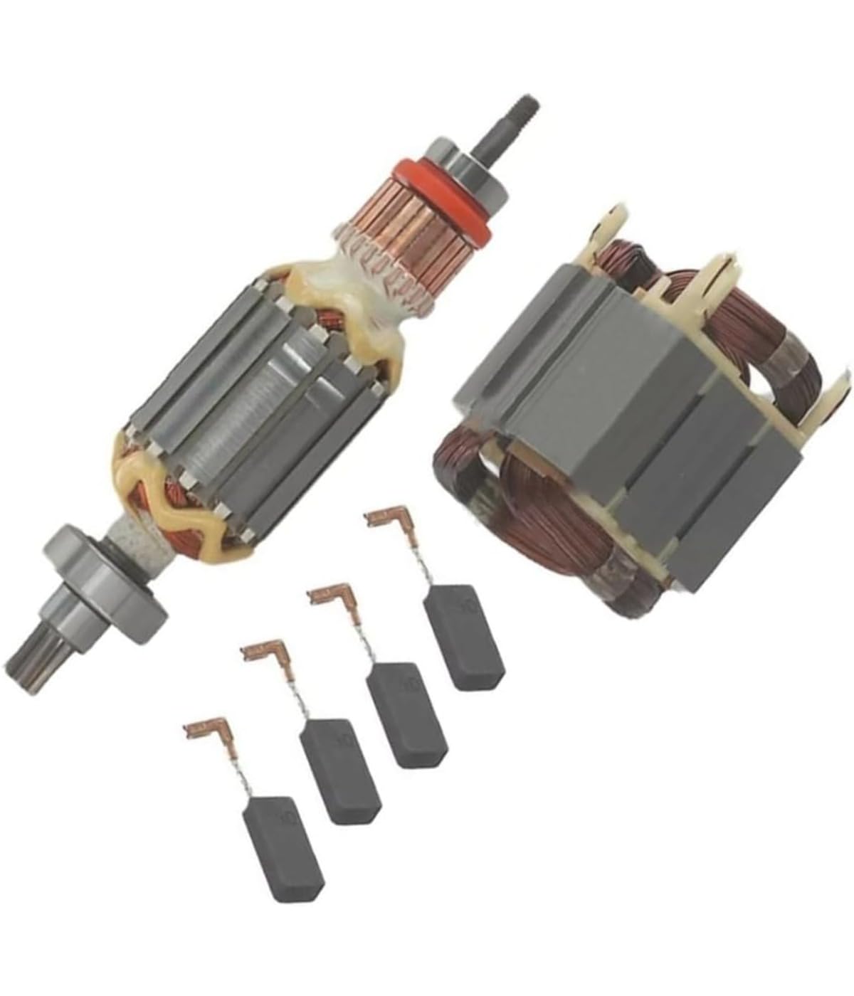 Zestaw stojana wirnika i szczotek węglowych, niezawodna wymiana, części zamienne do elektronarzędzi 513633-7 625758-6 CB350 194160-9, 6 sztuk