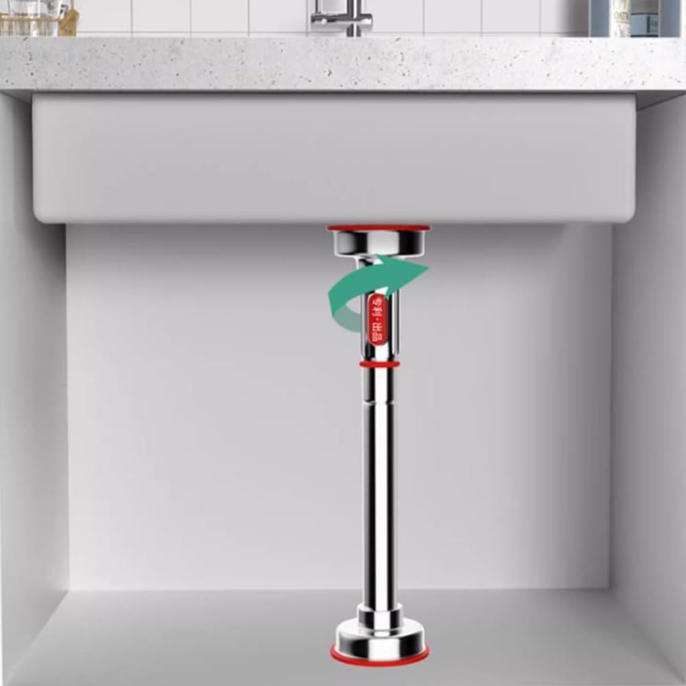 Pieds d'évier sous plan en acier inoxydable réglables hauteur 5" argent