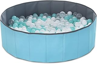 PlayMaty Ball Pits - Folding Portable Baby Kids Play Ball Pool Double Layer Oxford Cloth Not Need to Inflate Stable Ball Pool for Toddler (Balls Not Included) (Blue)