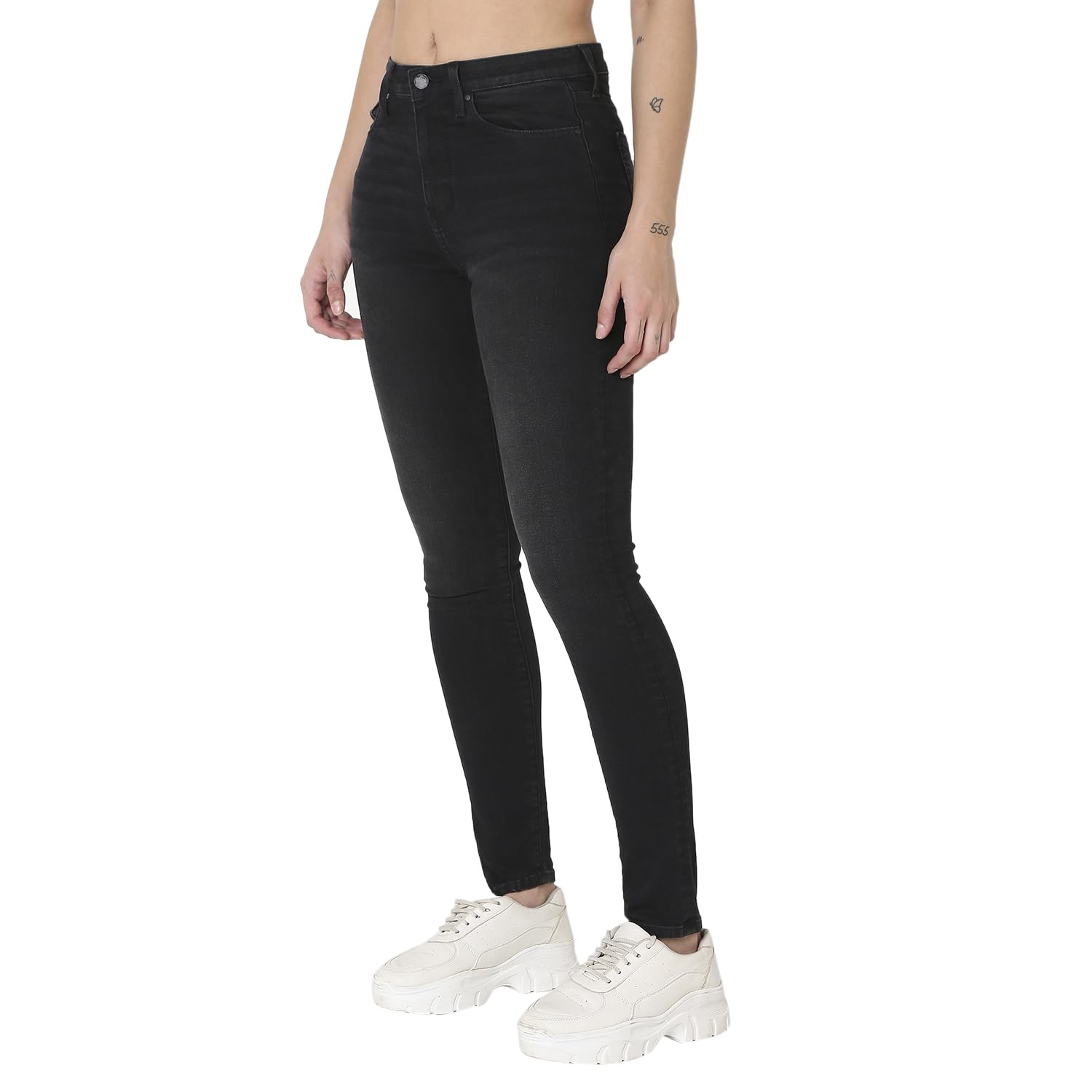 High Rise Skinny Fit Blue Jeans for Women-image-32