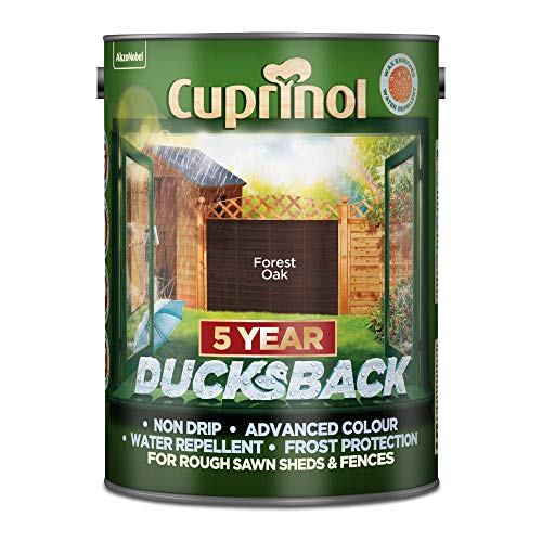 Cuprinol Ducksback 5 Year Waterproof for Sheds and Fences, 5 L - Forest Oak, 5092434