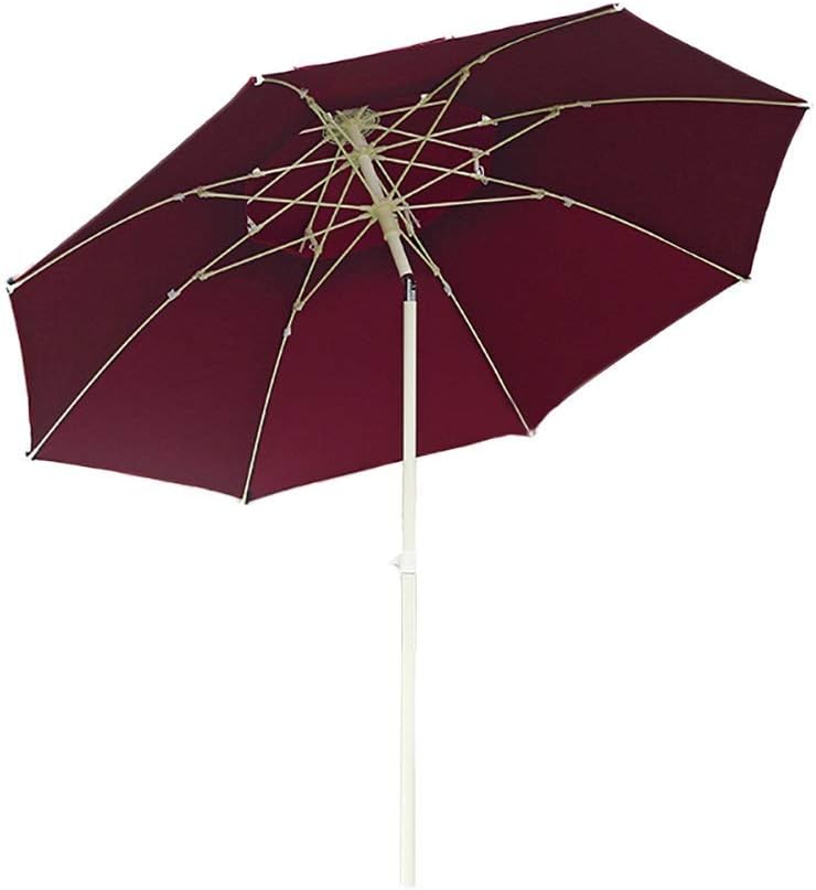Parasol Umbrella Outdoor Market Table Umbrellas with Tilt Metal Pole, Gazebo Dock Waterproof Patio Umbrella, Great Protection Against UV Rays (Color : Red Wine)