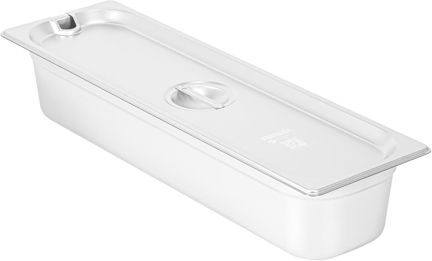 Restaurantware Steam Table Pan Cover 1 Count 20.8 x 6.4 Inch Stainless Steel Lid with Handle, Compatible 1/2 Size Long Container Sold Separately for Catering, Foodservice, and Commercial Kitchens