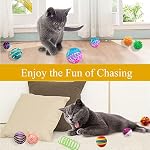 LASOCUHOO Cat Toys Kitten Assortment - Rainbow, Crinkle, Sparkle, Bell & Sisal Balls for All Cats - 30 Packs - Image 6