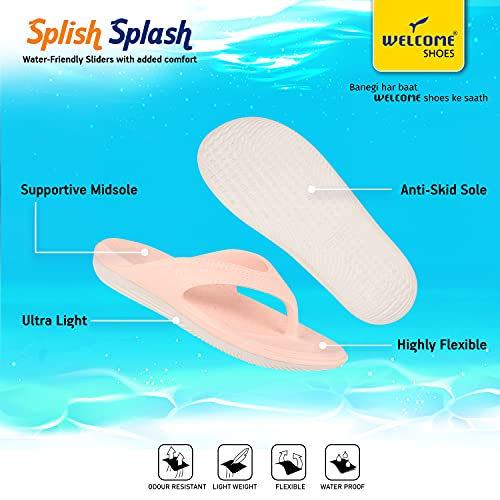Image of WELCOME Women's Extra Soft Slippers with Cushion FootBed for Adult | Comfortable & Light Weight| Stylish & Anti-Skid| Waterproof & Everyday Flip Flops for Ladies /Girls