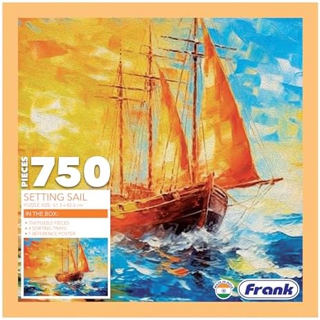 Frank Setting Sail Jigsaw Puzzle for Adults | 750 Piece Jigsaw Puzzles for Adults & Kids Above 15 Years | Fun & Challenging | Brain Booster Puzzle Games for Stress Relief & Focus, Gifts for Teenagers