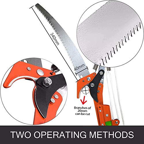 image for HiHydro 26 Foot Tree Trimmer Pole Manual Pruner Cutter Set Extension C