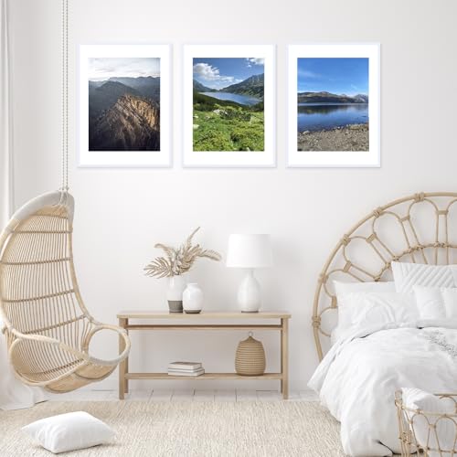 Image of JCJMY 22x30 Picture Frame with 18x24 Mat, Display Photo 18x24 with Mat or 22 x 30 Without Mat, Wall Hanging Large 22 by 30 Poster Frame with Plexiglass, White