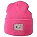 C.C Kids' Children's Winter Knit Plain Cuff Skull Cap Beanie Hat, Candy Pink