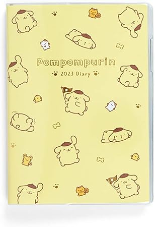 Amazon Co Jp サンリオ 手帳 23年 ダイアリー マンスリー ブロックタイプウィークリー B6サイズ ポムポムプリン プリン Purin 予定シール 22年10月始まり 六曜全表示 月齢 女の子 キャラクター 56 Sanrio 黄色 文房具 オフィス用品
