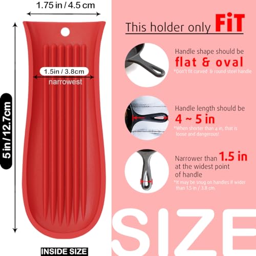Cbiumpro 2-Pack Cast Iron Handle Cover, Silicone Heat Resistant Hot Cast Iron Skillet Pan Handle Covers Holder Sleeve - Image 3