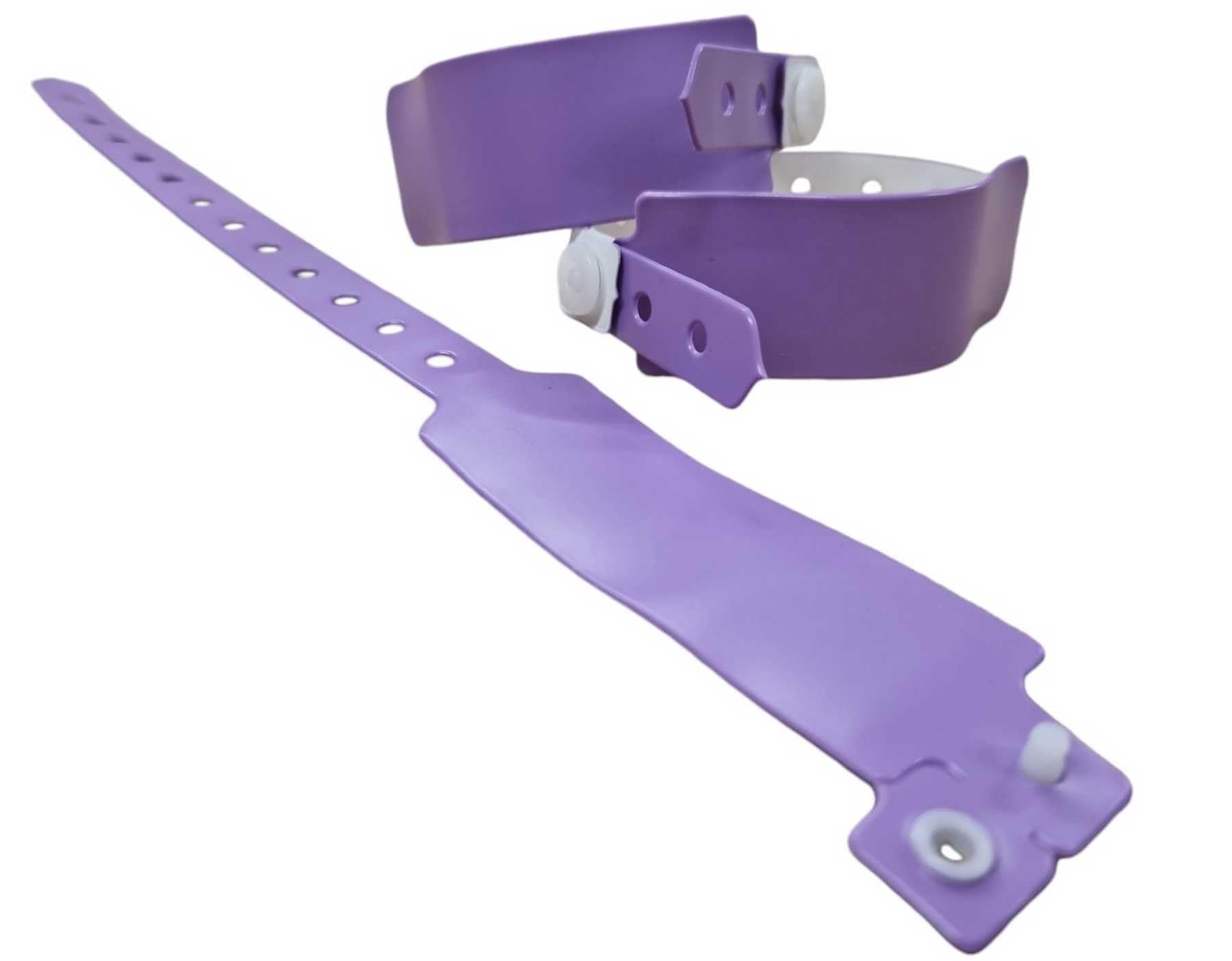 Wide Faced Vinyl Wristbands, 100 Pack (Lilac)