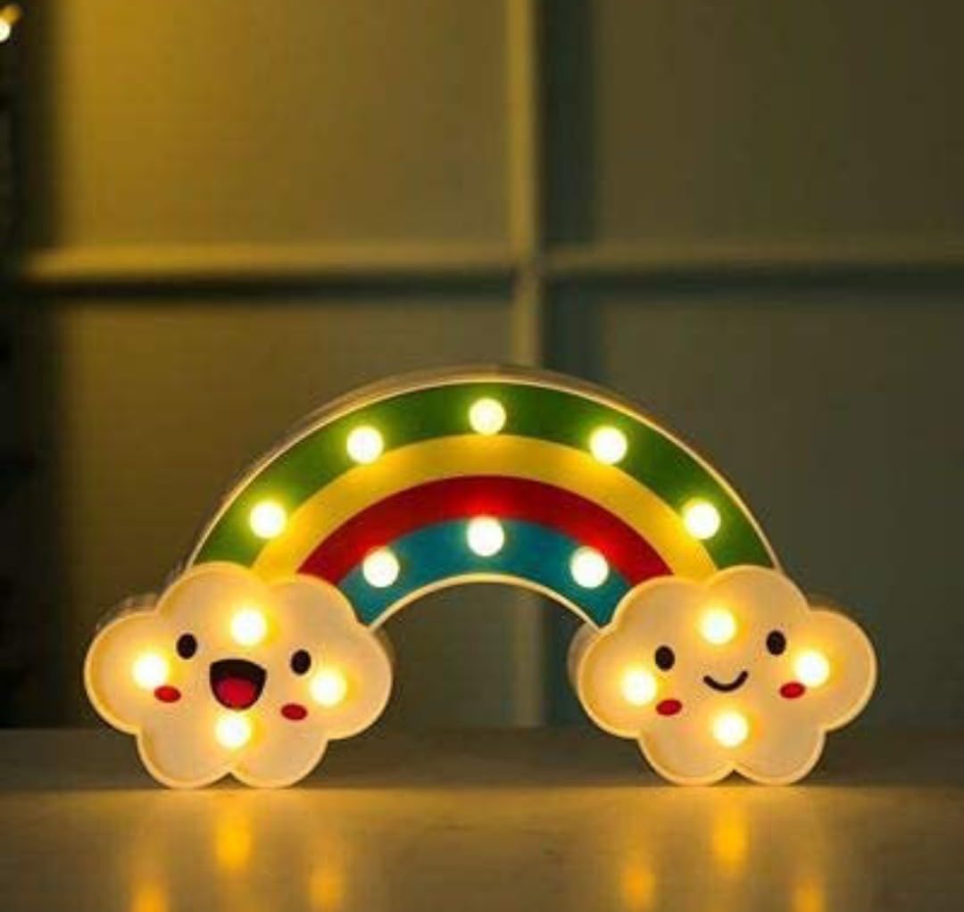 VRB Dec™ Night Light LED Marquee Sign-Baby Light-Battery Operated Nursery Lamp, Decorative Light for Kid's Room/Party/Home/Wall Décor Party Light and Wall Lamp (Pack of 1) (T)
