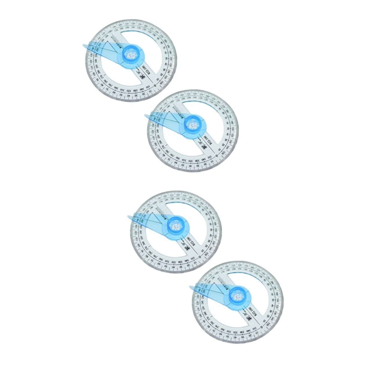 SHINEOFI 2sets 360 Degree Protractor 4.7 Inch Circle Ruler Set Digital Angle Gauge Measuring Tool Tools for Boys and Girls School 2pcs*2