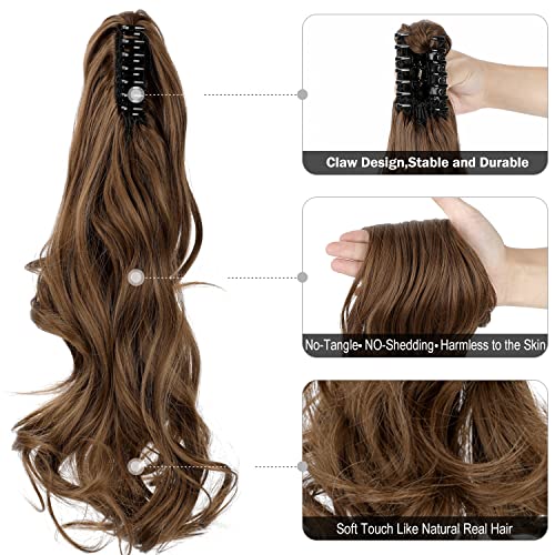 Mitrygreen Extensões de rabo de cavalo com clipe de garra de 45,72 cm em extensões de cabelo de rabo