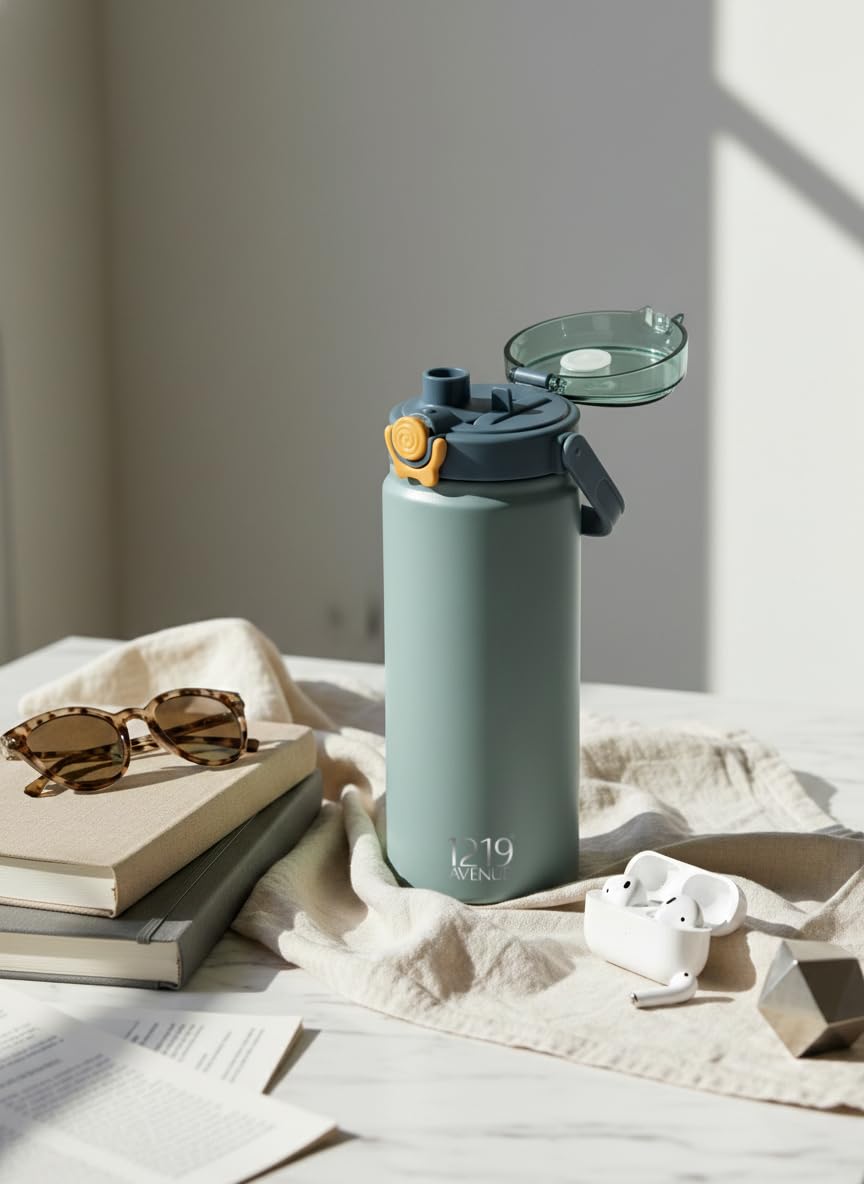 Avenue Hydrator Tumbler 1.5 LTR | 100% Leak-Proof | Double Walled Vacuum Insulated | Keeps Hot & Cold for 18+ Hours | 1500 ML Stainless Steel Travel Tumbler (Deep Sage)-image-4