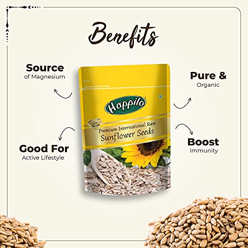 Image of Happilo Premium Raw Sunflower Seeds for Eating Without Shell 250g, Healthy Protein Snack for Diet Food (Pack of 3)