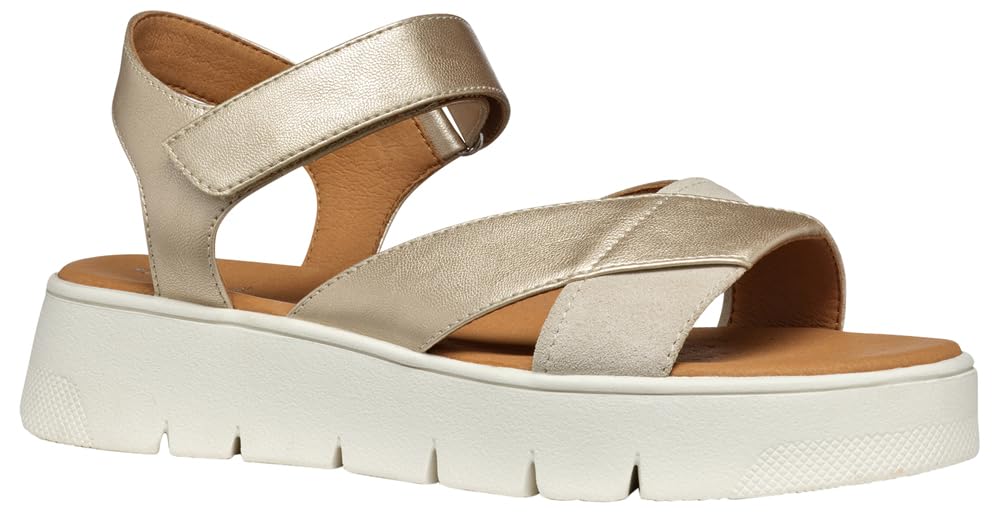 Geox D DANDRA 40 B, Women’s Sandal, Lt Gold/Lt Taupe,