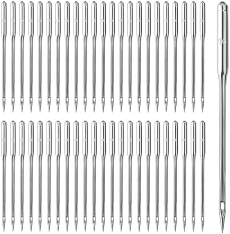 100PCS Sewing Machine Needles Universal Sizes Heavy Duty Sewing Machine Needles for Embroidery Leather Jeans, Home Sewing Machine(100/16)