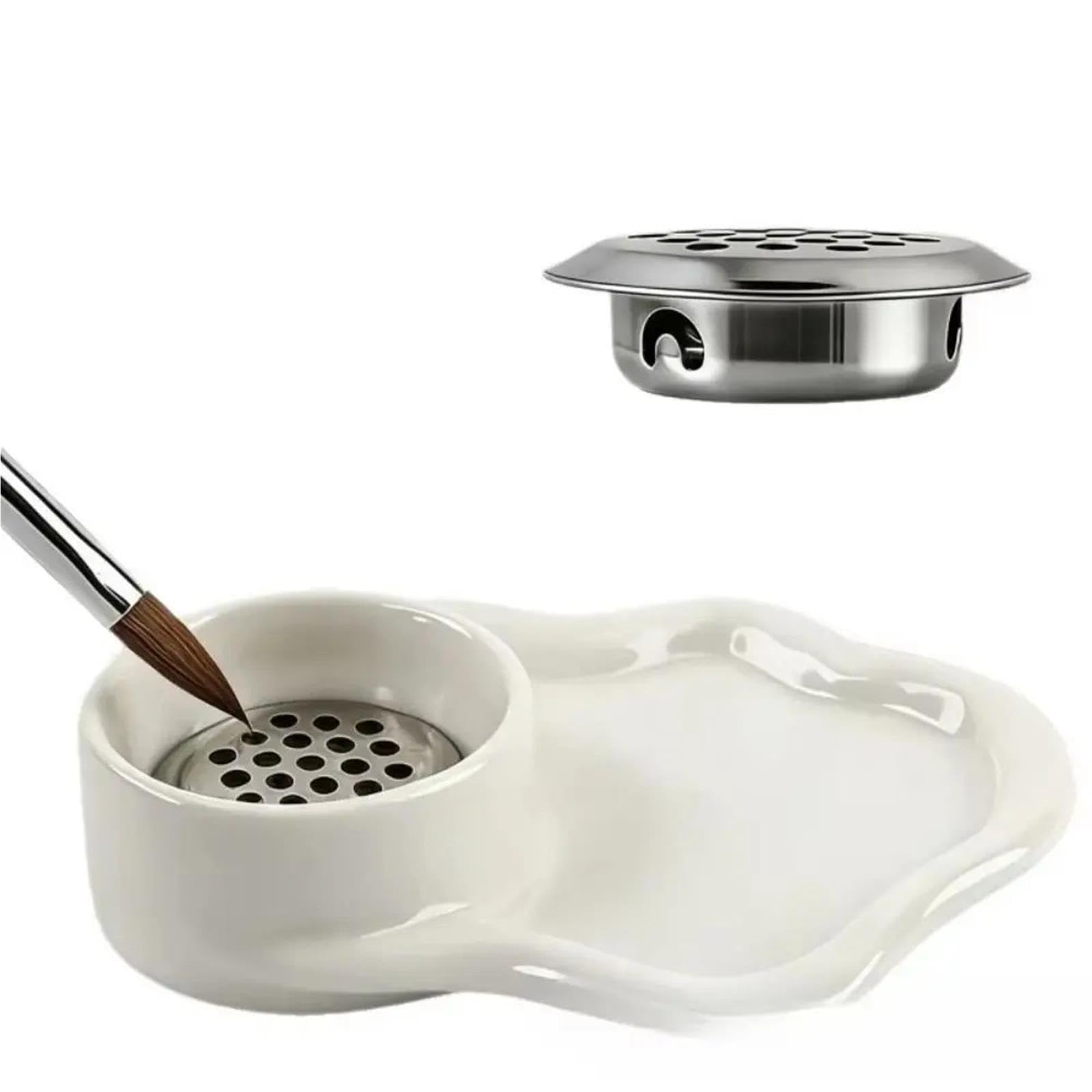 Tasse de lavage brosse portative en céramique
