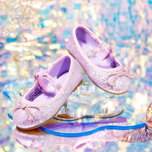 Image of GINFIVE Toddler Girls Dress Shoes Little Girls Mary Janes Ballerina Flats Shoes Toddler
