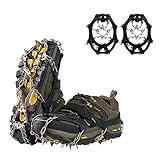 5. Crampones multifuncionales: estos crampones de hielo con 19 dientes son ideales para hombres y mujeres de cualquier edad de adulto, adultos y mayores. Las pinzas antideslizantes para hielo se pueden utilizar en hielo y nieve al aire libre, caminos en ángulo, carreteras heladas, carreteras heladas, peligrosas. Corte de la pista. Grande para el carrera invernal, senderismo y pesca con hielo.
