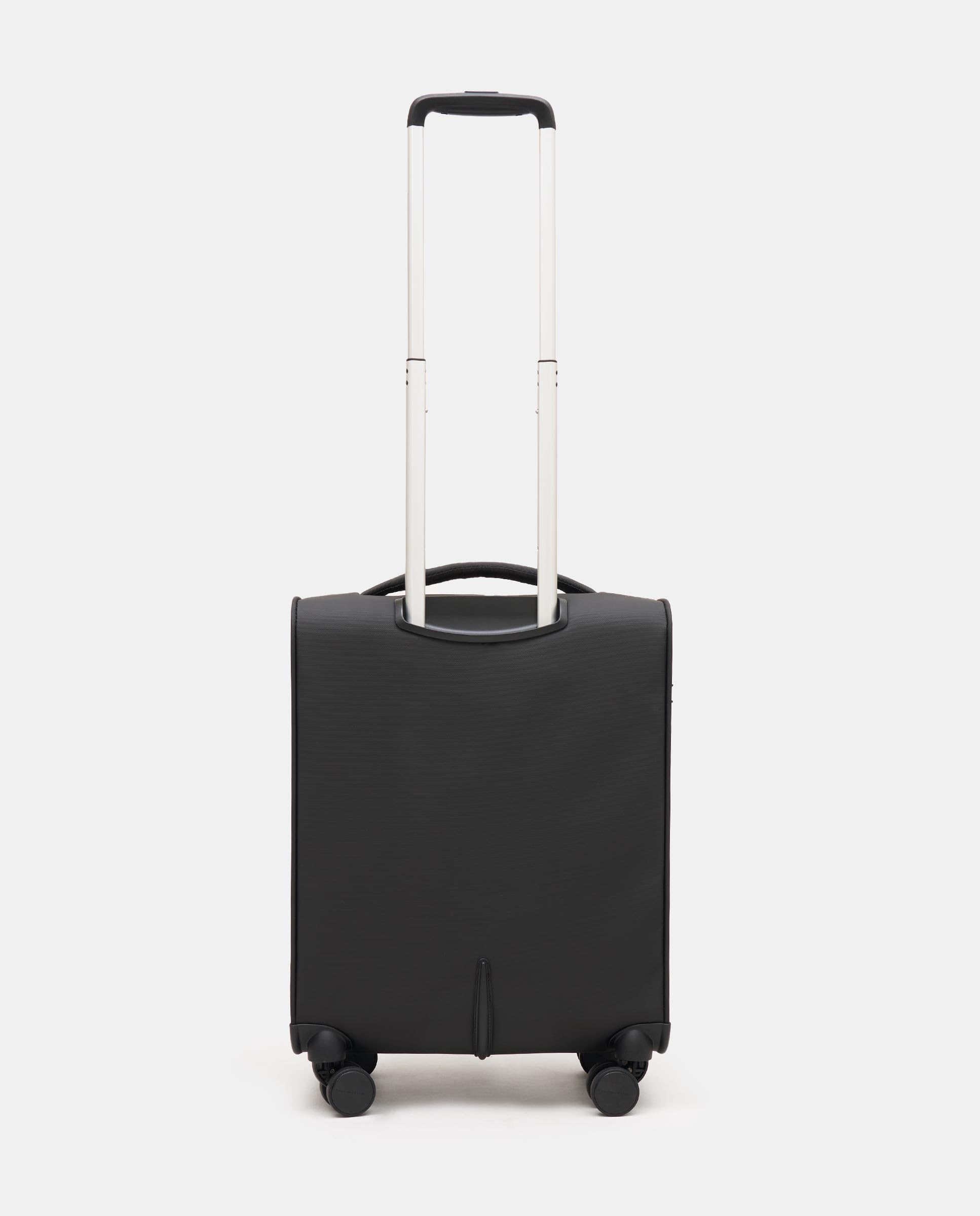 PACO MARTINEZ Maleta de Viaje Unisex, Maleta de Cabina V Air Expandible con Candado TSA, Capacidad 36-44 litros, Color Negro - 40x55x20-25 Centímetros