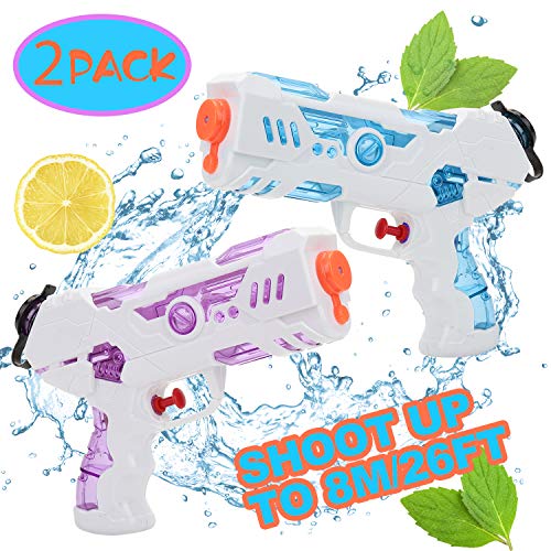 KATELUO Pistole ad Acqua, 2 PCS 250ML Pistole ad Acqua Giocattolo Blaster per Piscina Estiva All'aperto Divertimento Acqua sulla Spiaggia per Bambini Adulti