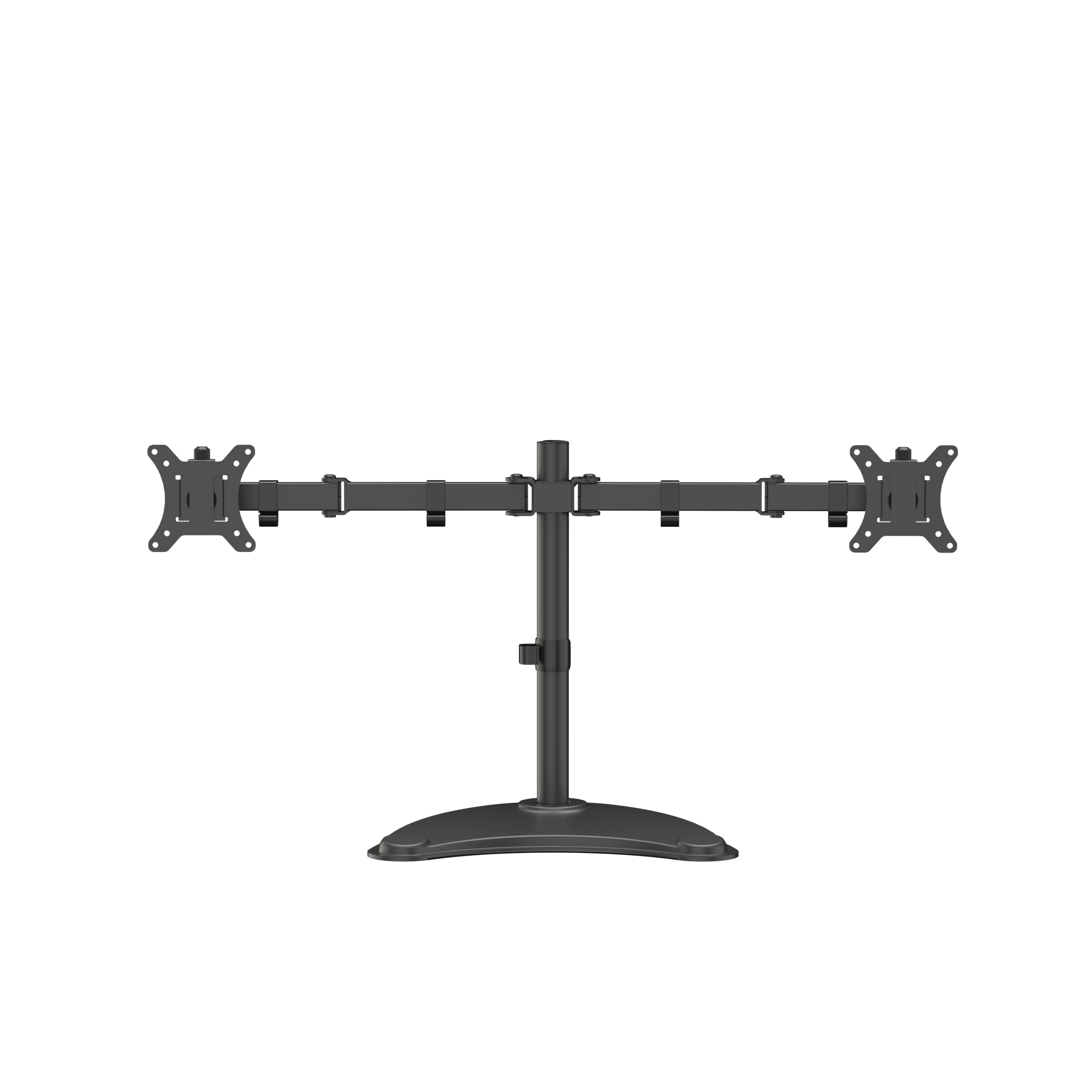 KS-27DMS: Dual Monitor Stand, Free Standing, Fully Adjustable Height, Tilt, Pivot, Accommodates up to 27" LED LCD Monitors, Made from Steel Alloy, Bracket 75mm & 100mm