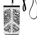Peace Symbol Anti-war Pattern Phone Wallet Purse Hanging Mobile Pouch Black Pocket