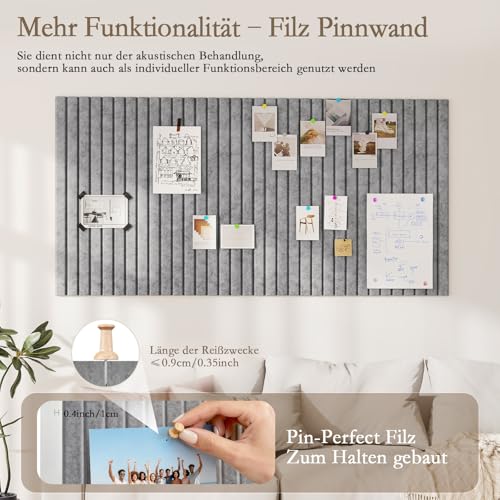 JBER 6 Pezzi Pannelli Fonoassorbenti Adesivi, Pannello Fonoassorbente ad Alta Densità, Pannelli Insonorizzanti per Pareti, Trattamento Acustico per Studi di Registrazione, Uffici, 60×60×1cm, Grigio - 5