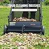 VEVOR Push Lawn Sweeper, 26 Inch Leaf & Grass Collector, Strong Rubber Wheels & Heavy Duty Thickened Steel Durable to Use with Large Capacity 7 ft³ Mesh Collection Bag, 4 Spinning Brushes #2