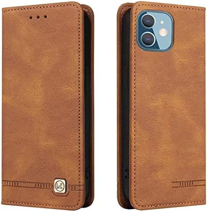 FEPULI iPhone 11 Flip Case, Wallet Case for iPhone 11 6.1 inch with [Shockproof TPU Interior Case] Credit Card Holder, PU Flip Folio Book Full Body Protection Phone Case (Brown)