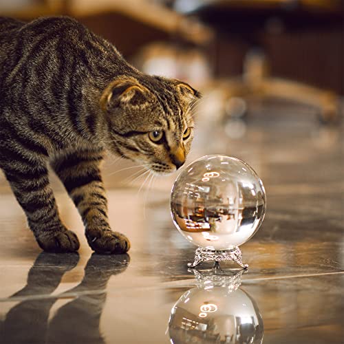 HDCRYSTALGIFTS 60mm 3D Clear Crystal Ball Figurine Gifts for Women Men Glass Transparent Crystal Ball with Stand Paperweights Glass Sphere Ball Ornaments Decor Gifts for Lovers - Image 4