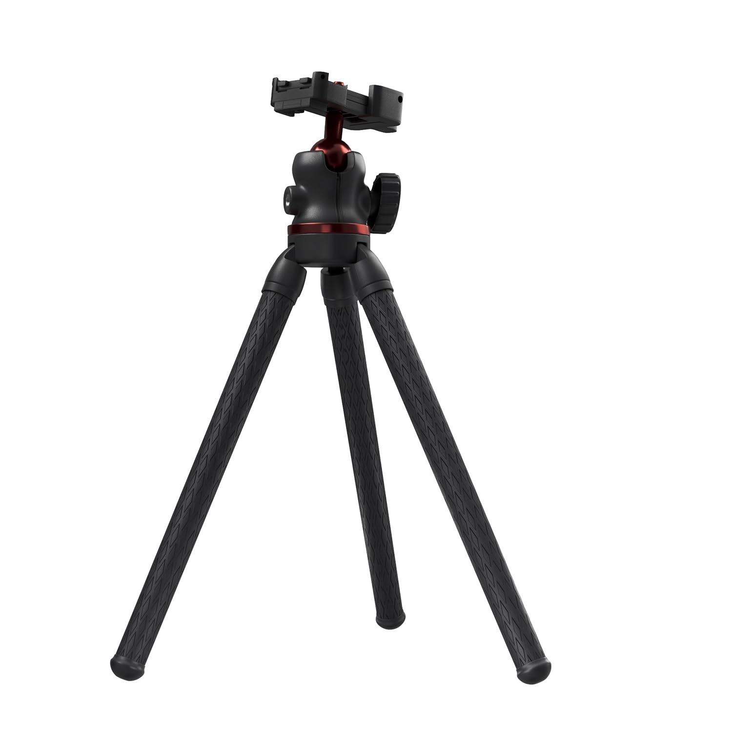 Amazon Basics Tripod Stand | Hidden Phone Holder & Cold Shoe Mount | 360° Rotating Ball Head with Bubble Level | Extends to 35.5 cm | 1/4 Magic Arm Screw | Universal for Smartphones & Cameras | Red (B0D7Z932F3) Amazon Price History, Amazon Price Tracker
