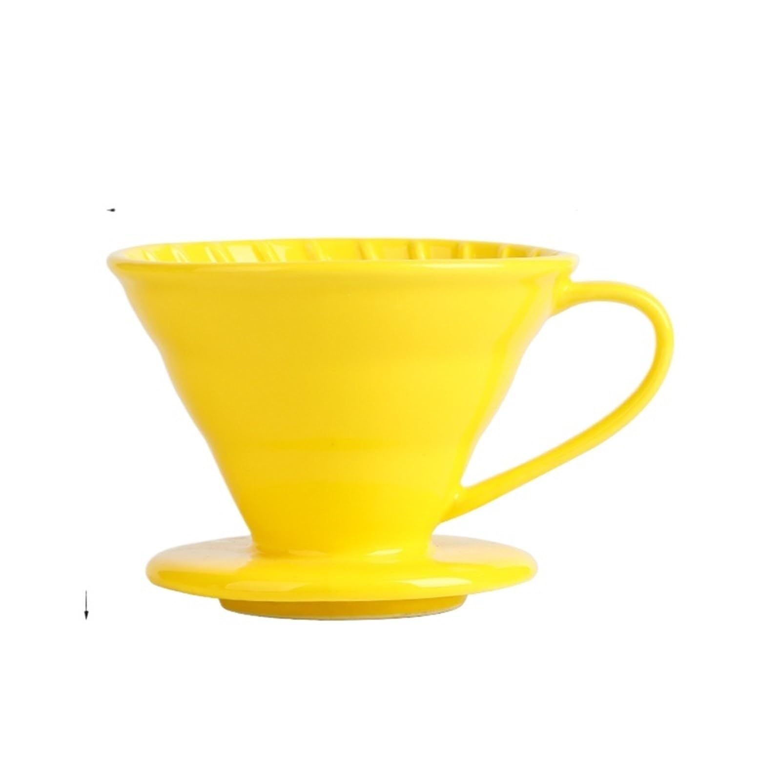 1 soporte for taza de filtro café cerámica | Vierta sobre café expreso, gotero, cestas de café, percolador, tazas reutilizables, accesorios de café(Yellow)