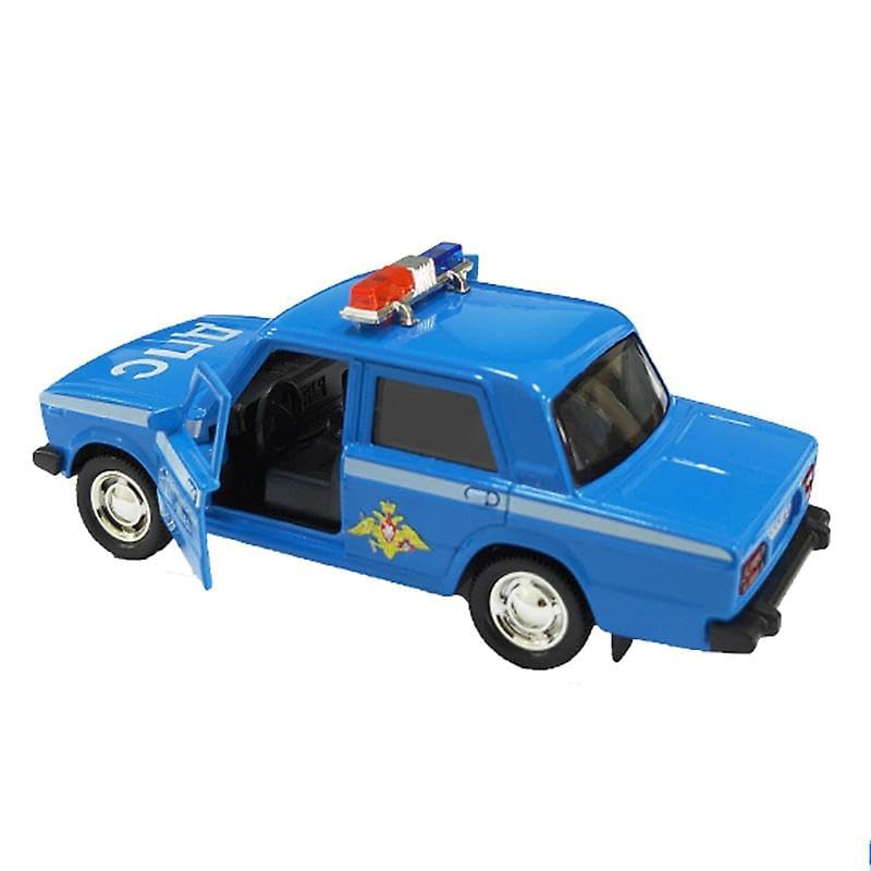 Image of Invite Enterprise Die-Cast Car 1:24 Big Lada Russian Police Toy Car Diecast Metal Pullback Toy Car With Openable 6 Doors, Light Music Boys Gifts Toys(1:24 Lada Police - Blue)