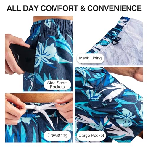 Image of Kanu Surf Men's Big Viper Extended Size Stripe Swim Trunk