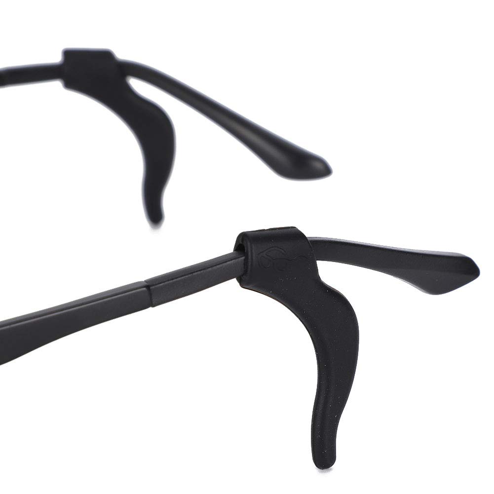 Sunglasses Holder Non Slip Ear Hook Eyeglass Leg Accessory 20 Pair Black Silicone Suitable 6-12mm Eyewear Leg