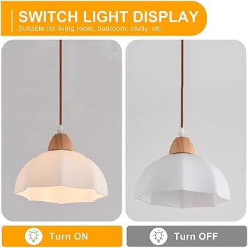 Pendant Lights for Kitchen Island,White Glass Modern Chandelier 1-Light Glass Hanging Light Fixture for Dining Room Farmhouse Over Sink Living Room Bedroom Hanging Lamp