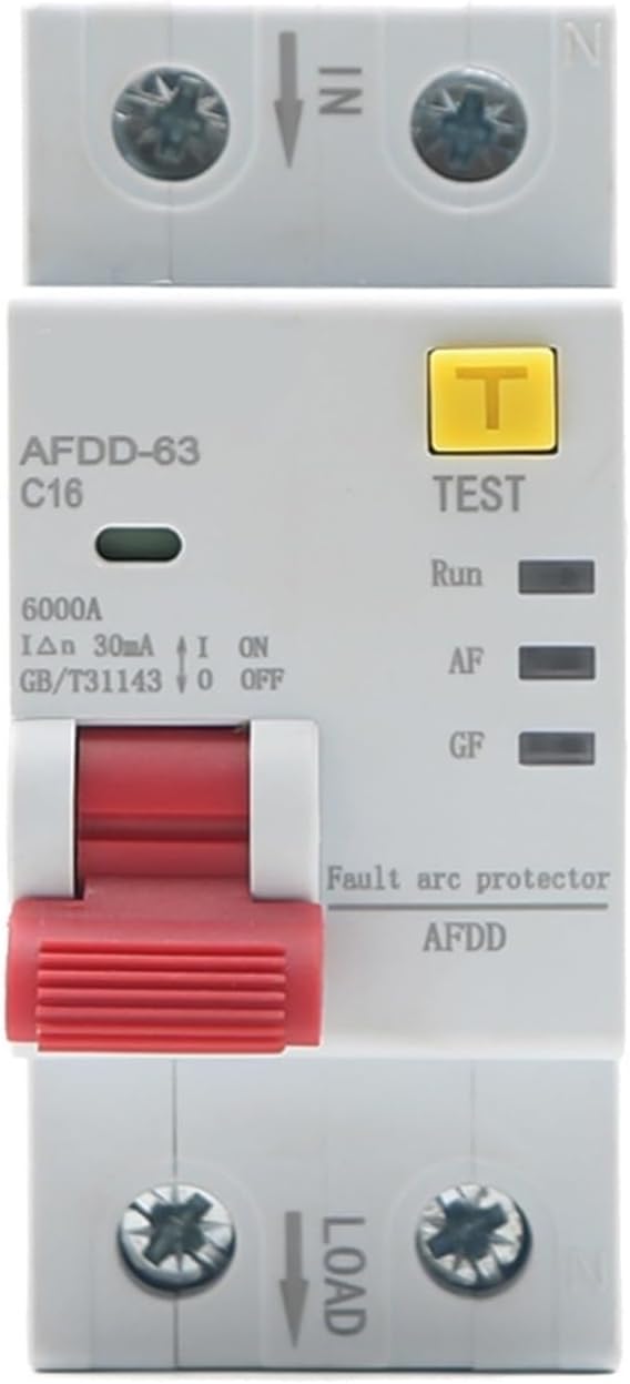 2P AFDD-63 AFCI Arc Fault Protector Device Circuit Breaker Interrupte Overload Earth Leakage Short Circuit Voltage Protection(16a)