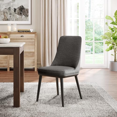 Image of Wakefit Kova Dining Chair - Charcoal Grey