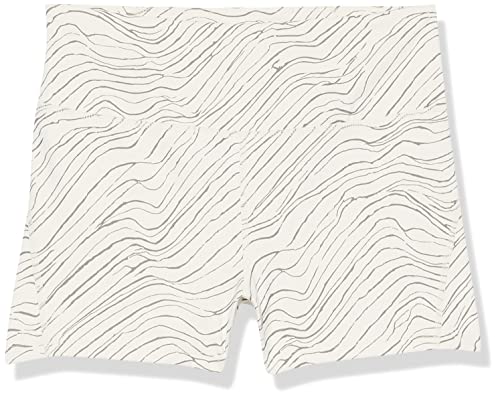 Core 10 Women's Spectrum High-Waist Booty Yoga Short, Ivory, Marble Print, Medium #TOP4