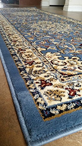 Deir Debwan Traditional Persian Runner 330,000 Point Oriental Area Rug Light Blue Green Burgundy Beige Deir Debwan Design 603 (2 Feet X 7 Feet 2 Inch) #TOP6