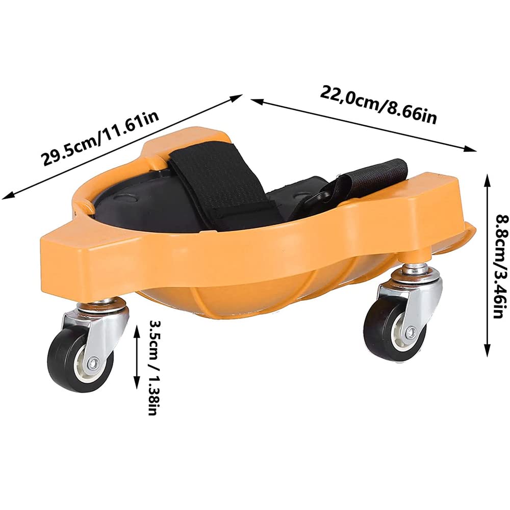 Lot de 2 genouillères robustes pour le travail - Avec roulettes - Capacité de rotation à 360 degrés - Sans soulever - Antidérapantes - Avec sangles réglables