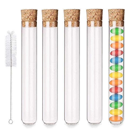 NACTECH 15 pcs Tubo de Ensayo de Plastico con Tapon de Corcho...