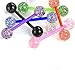 Produktbild 7x Glitter Flexi Teflon 16mm Tongue / Nippel Bar / Barbell alle Farben enthalten.