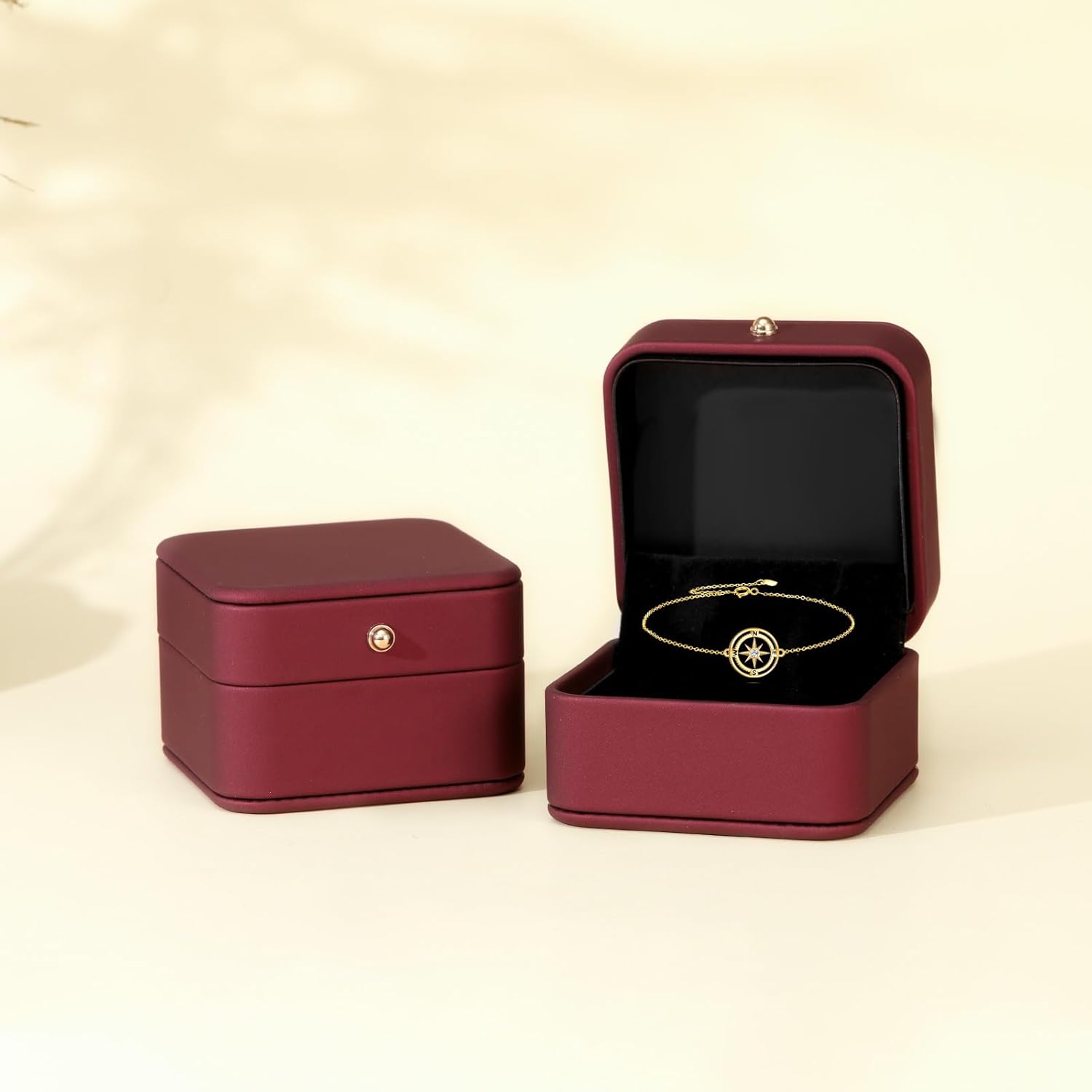 DOVRAN 14K Solid Gold Compass bracelet for Women Graduation Jewelry Birthday Christmas Gifts for Wife Mom