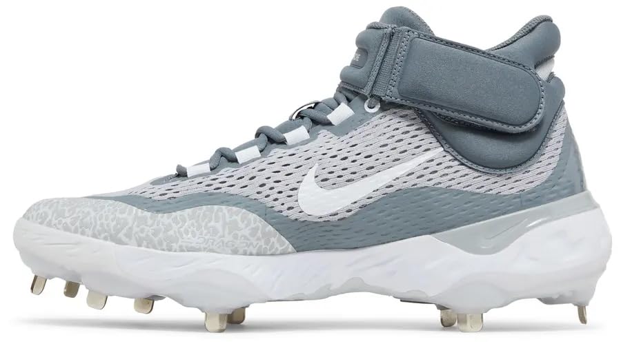 Nike Alpha Huarache Elite 4 Mid Men's Baseball Cleats 'Wolf Grey White' (DJ6520-012) - Size 10.54